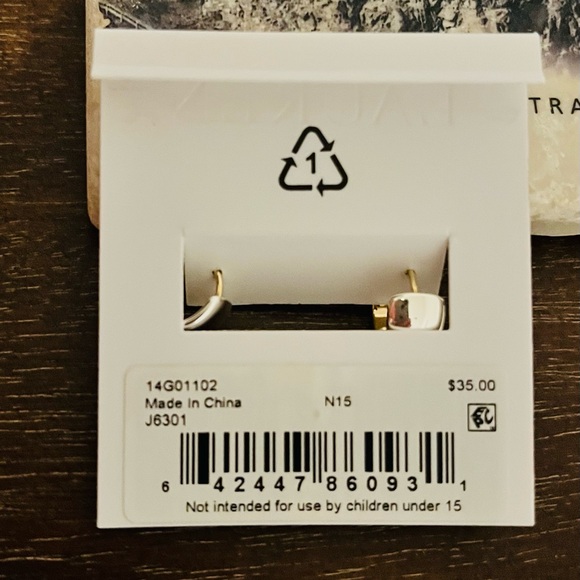 Ralph Lauren Two-Tone Crystal Huggie Hoop Earrings - Picture 6 of 6